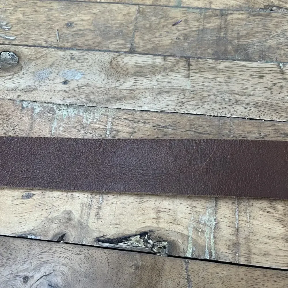 Will Belt Men's 34 Hand Crafted Genuine Leather Belt Brown Silver Buckle Mexico